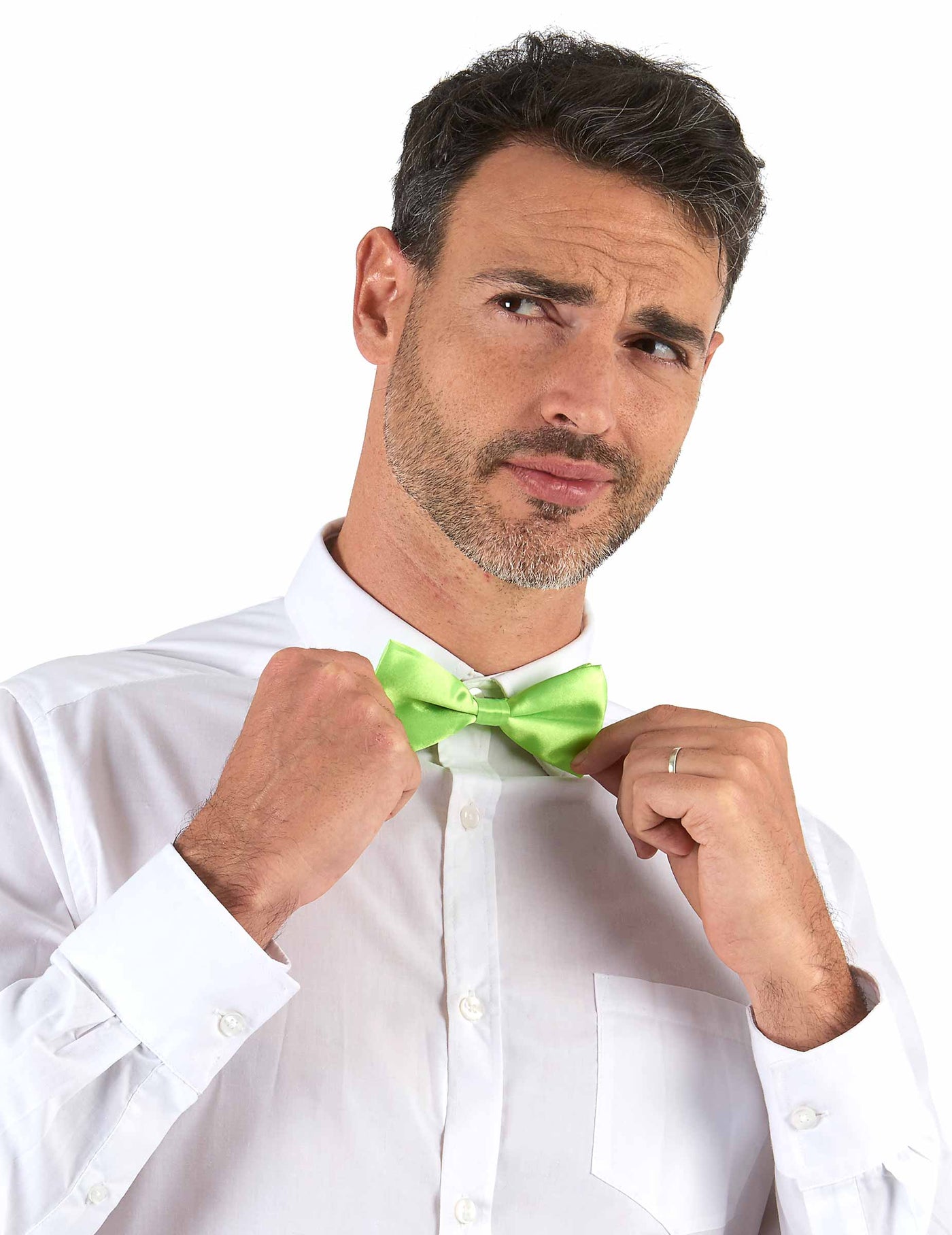 Noeud papillon vert fluo adulte