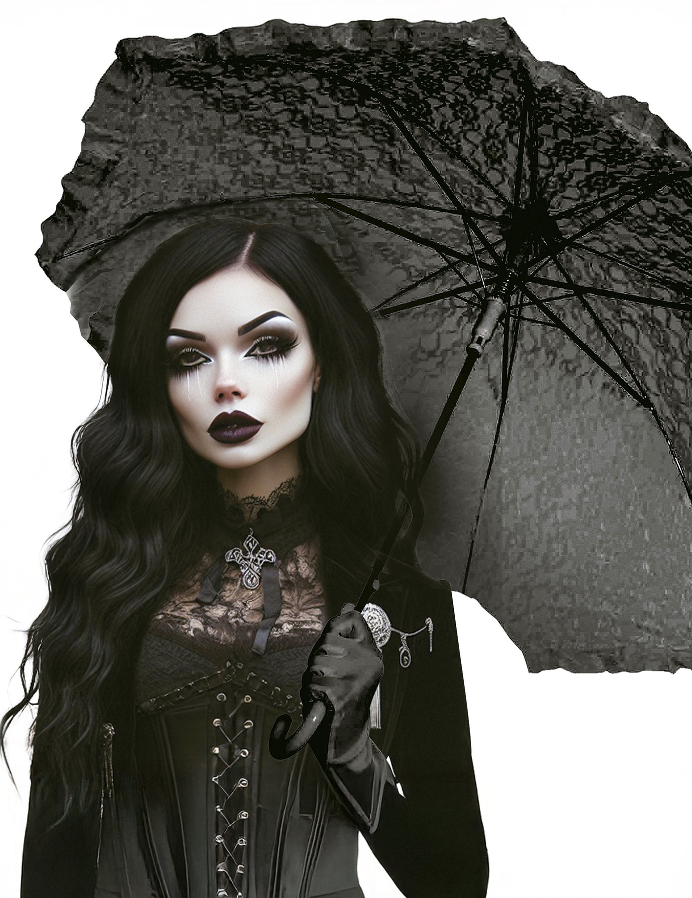 Ombrelle gothique noire