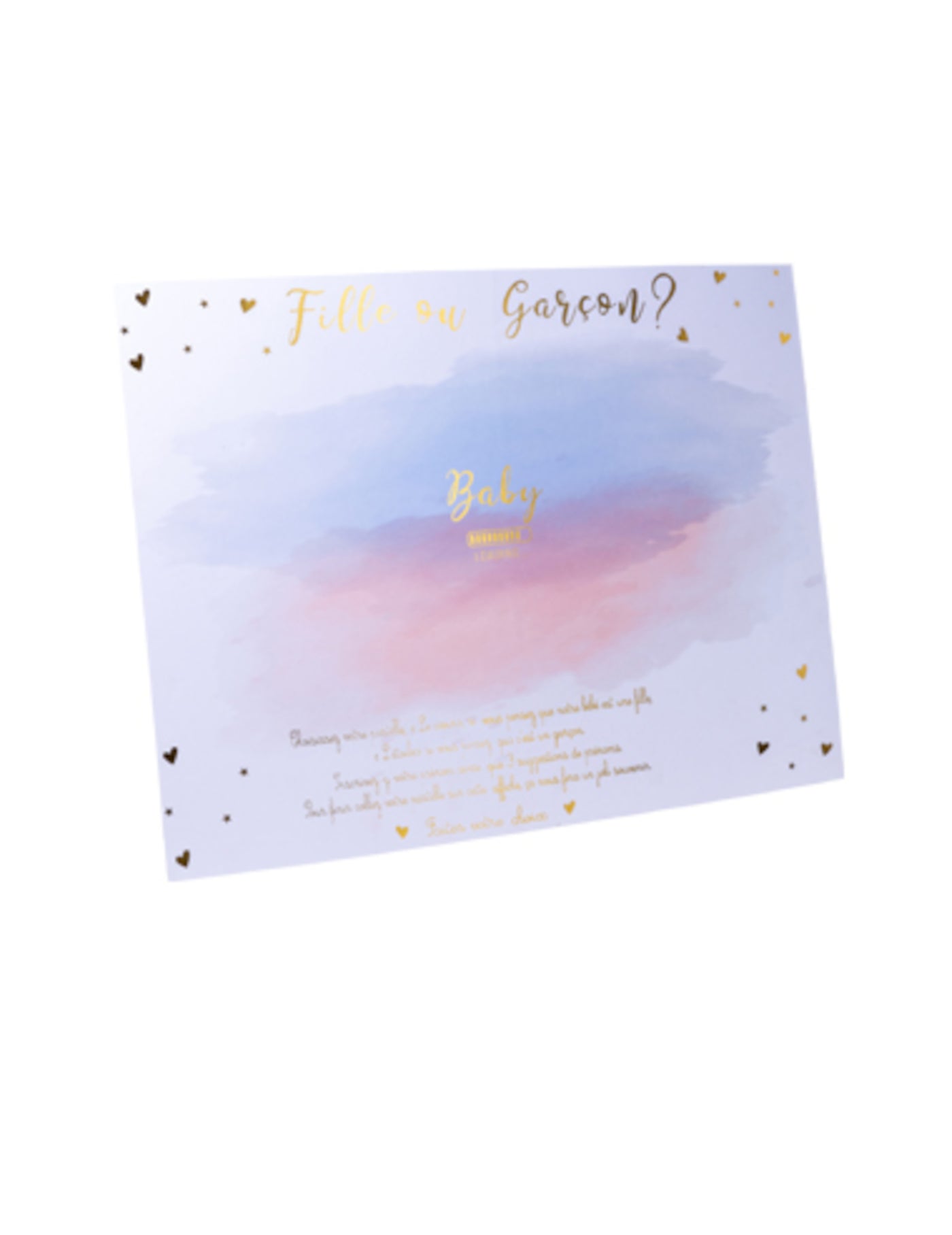 Panneau jeu fille ou garçon avec stickers rose et bleu 56 x 43 cm pour gender reveal party