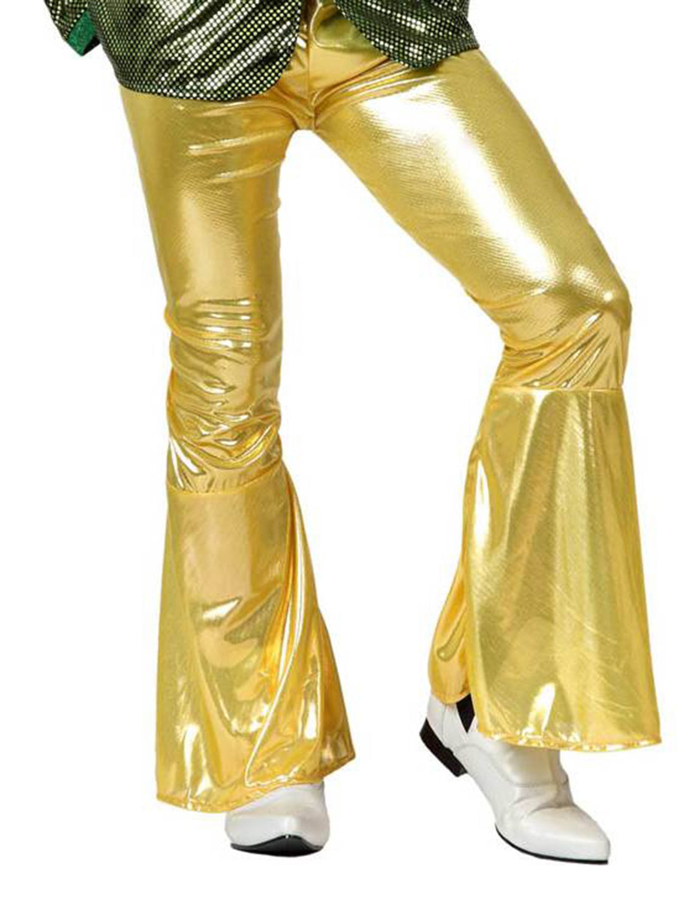 Pantalon disco homme or