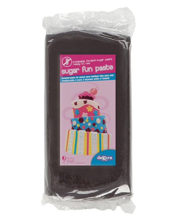 Pâte à sucre sans gluten noire 250 g prête à l'emploi