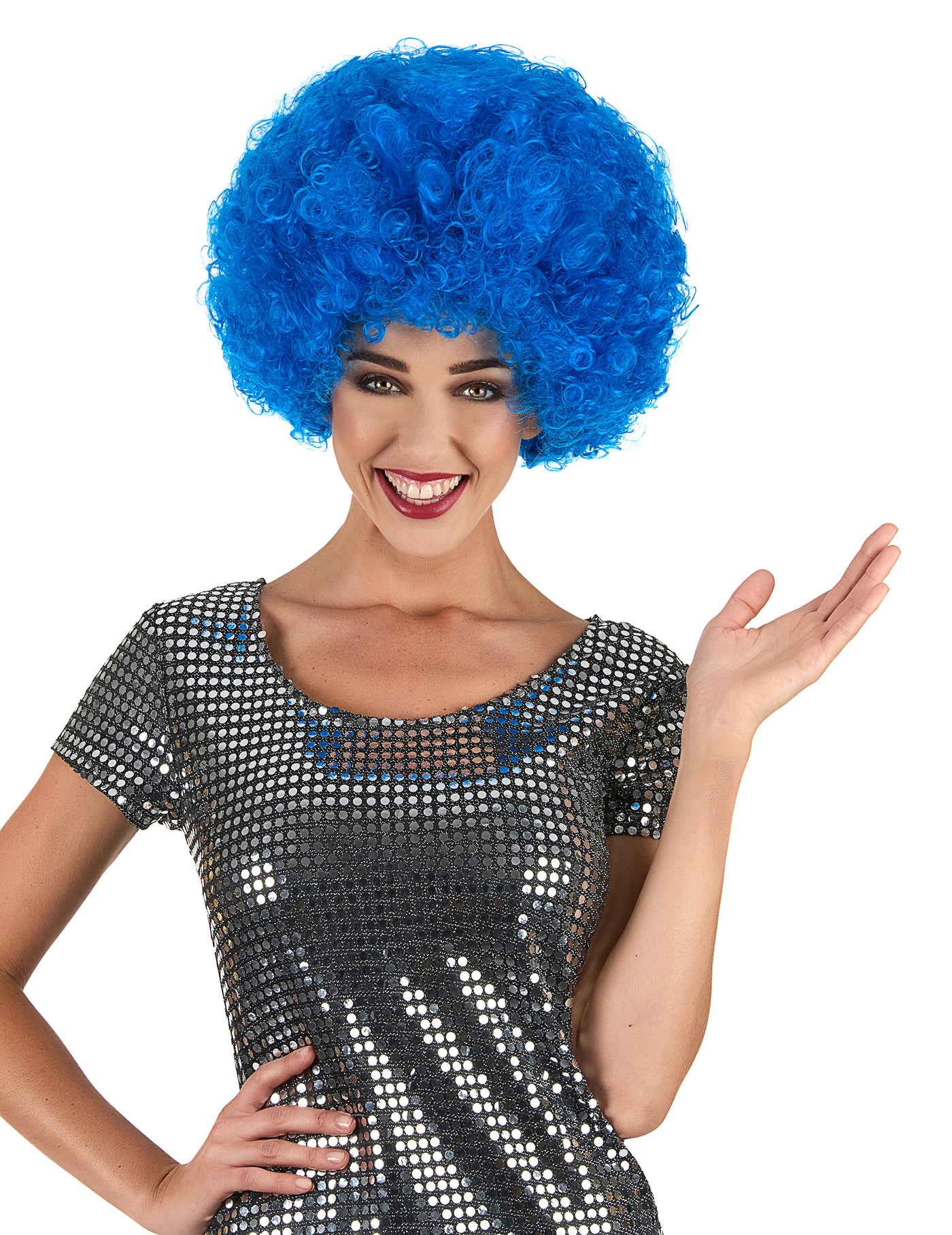 Perruque clown bleue confort adulte