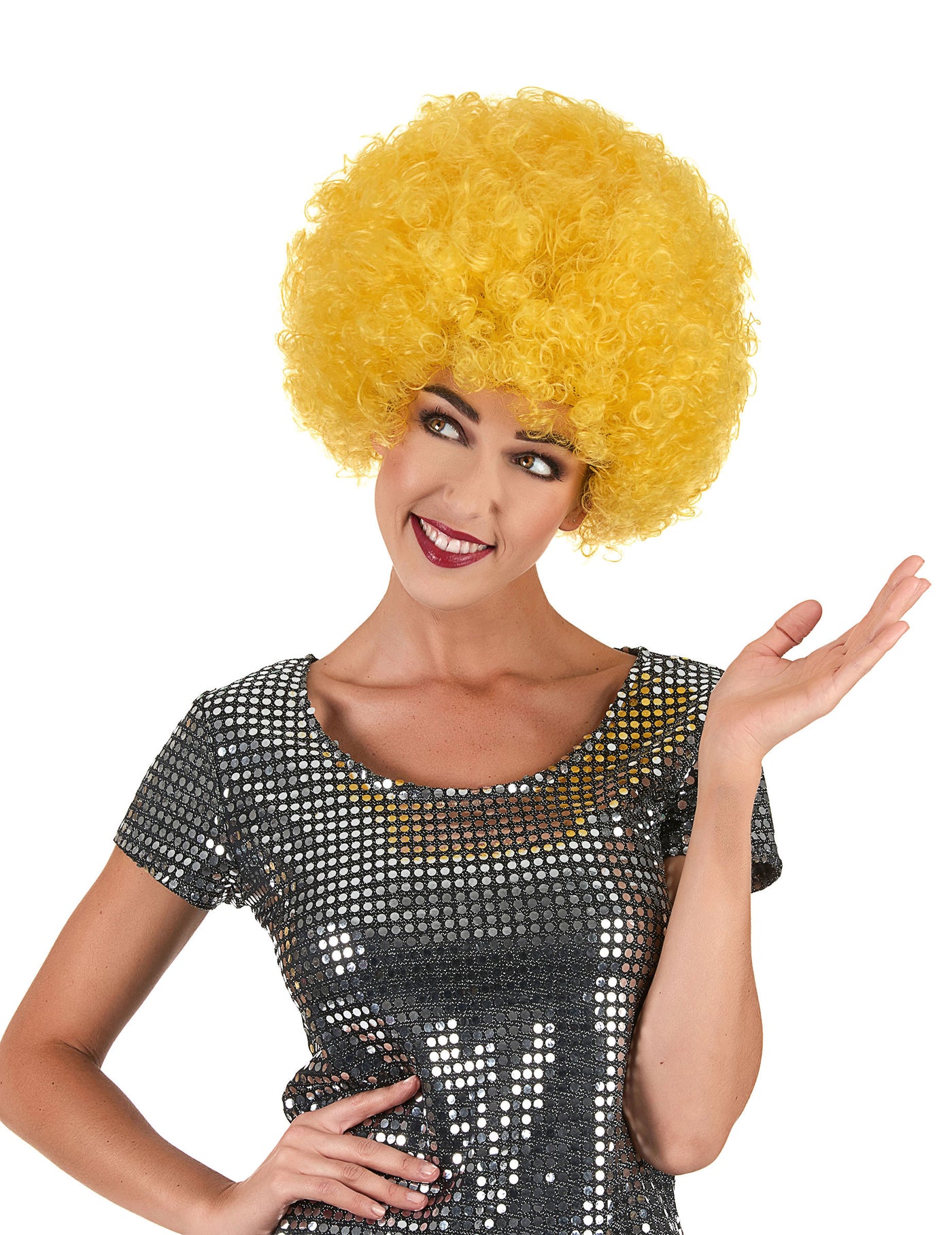Perruque clown jaune confort adulte