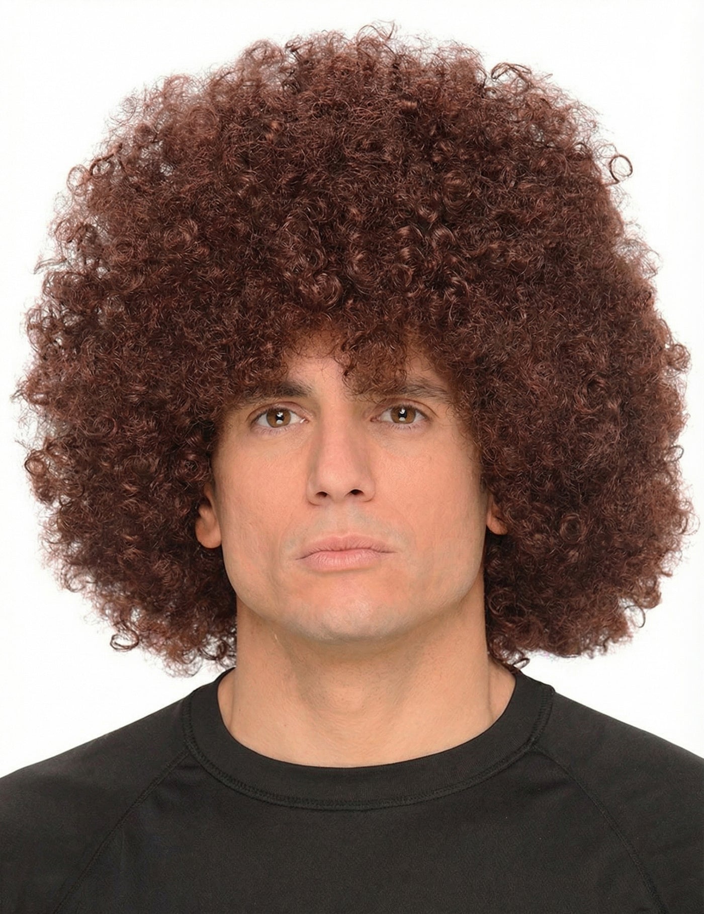 Perruque afro marron adulte