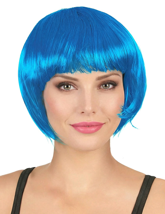 Perruque courte bleu aqua femme
