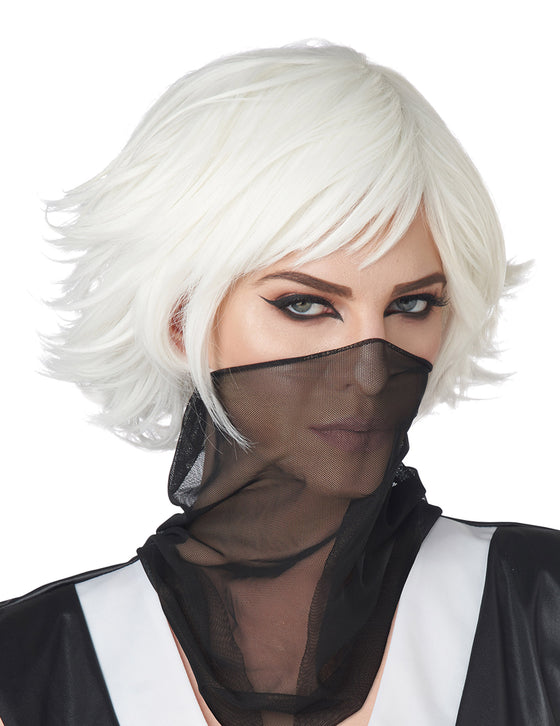 Perruque courte Cosplay blanche adulte