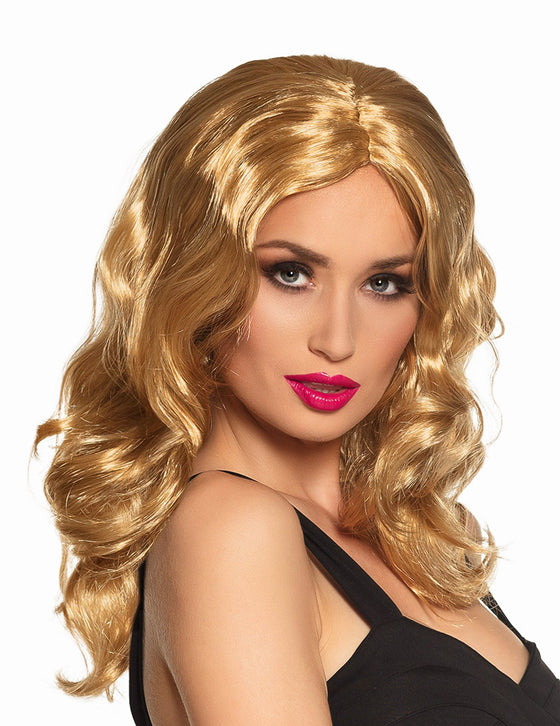 Perruque longue blonde