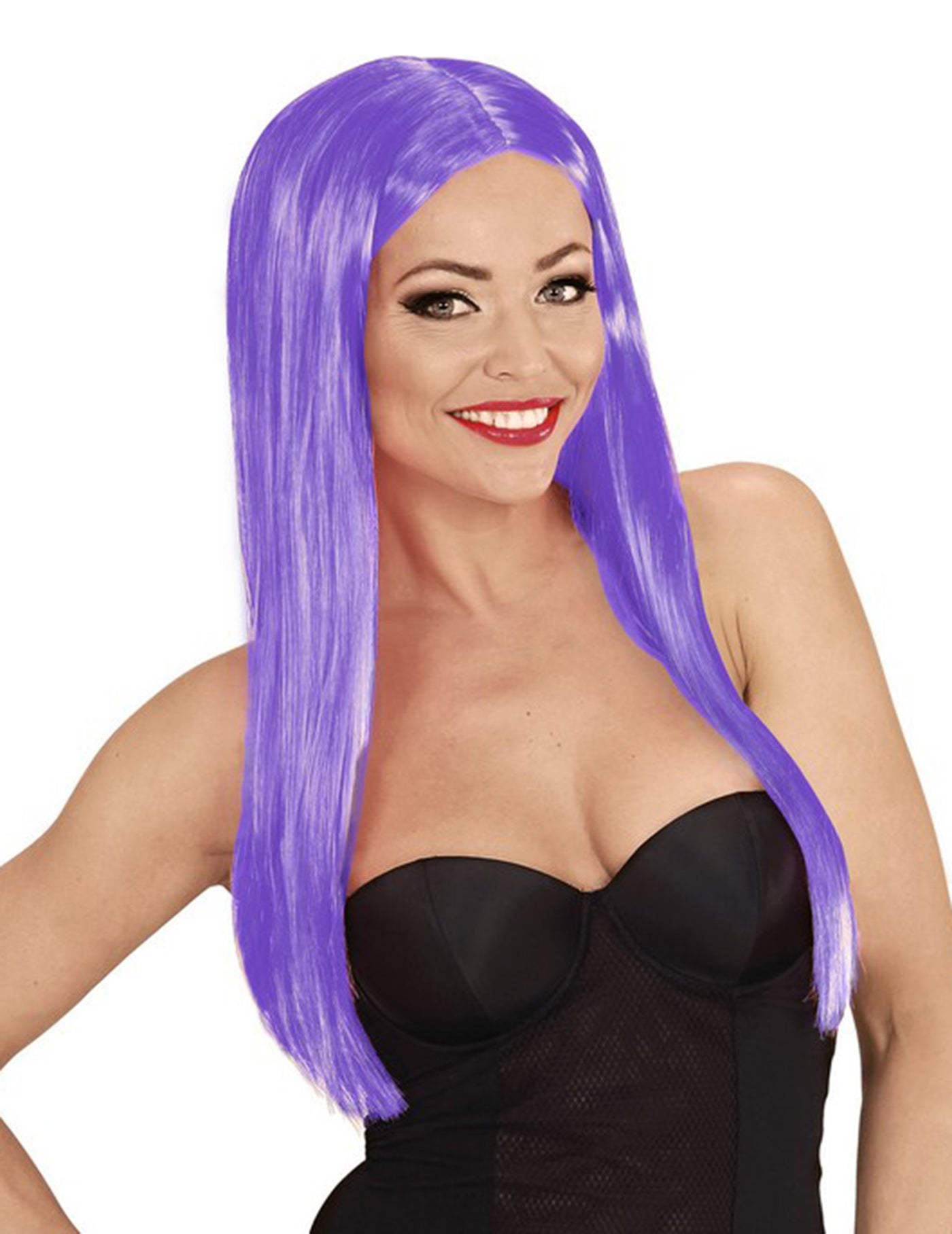 Perruque longue glamour violette femme