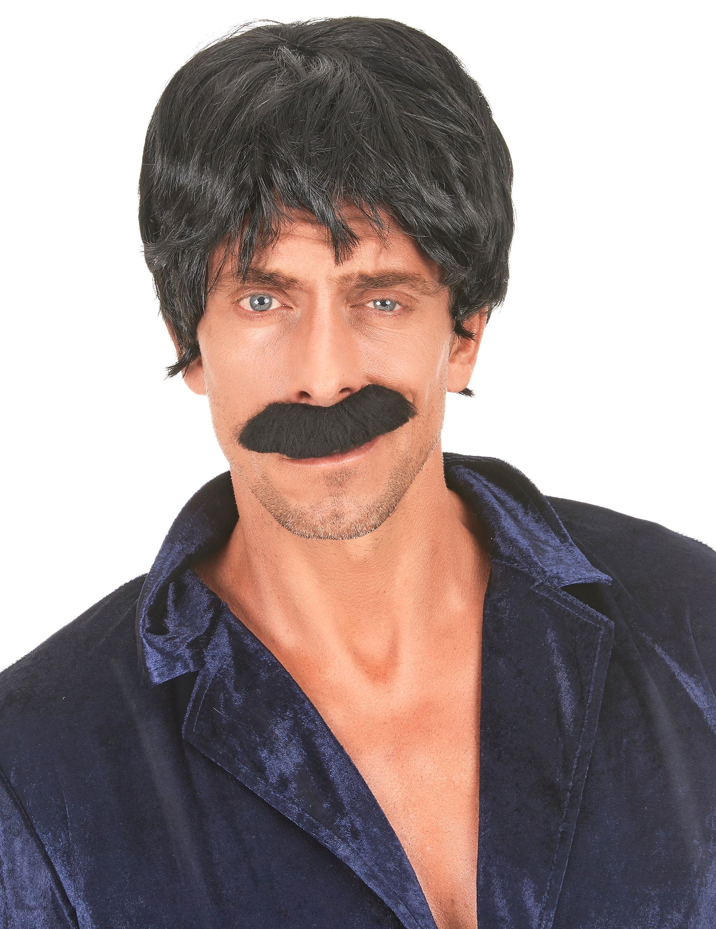 Perruque noire de chanteur disco homme