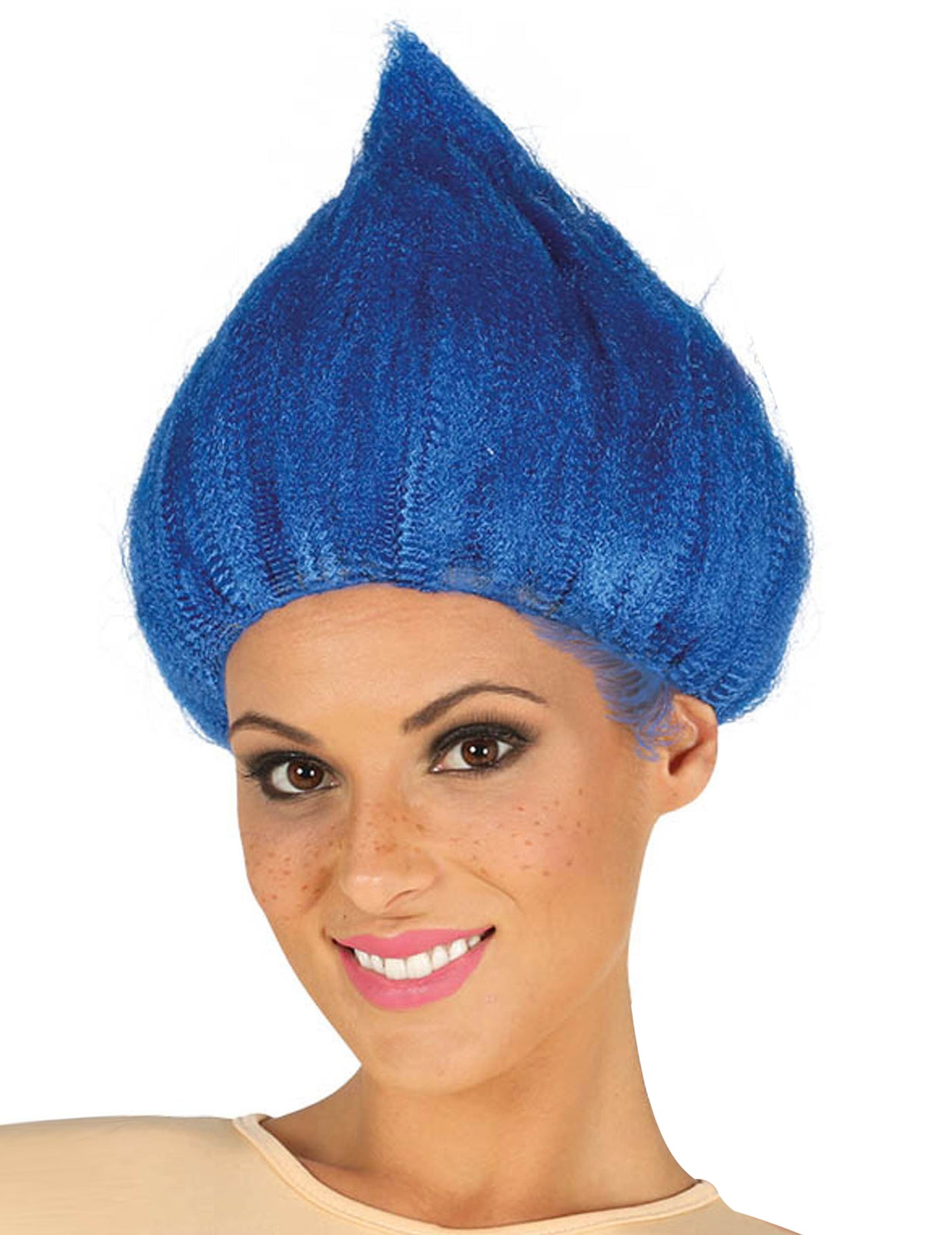 Perruque troll bleue adulte