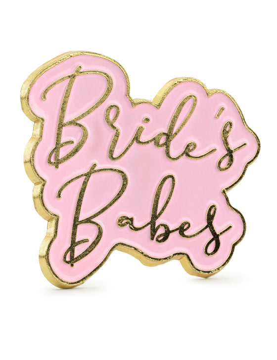 Pin's bride babes rose et doré en métal pour evjf