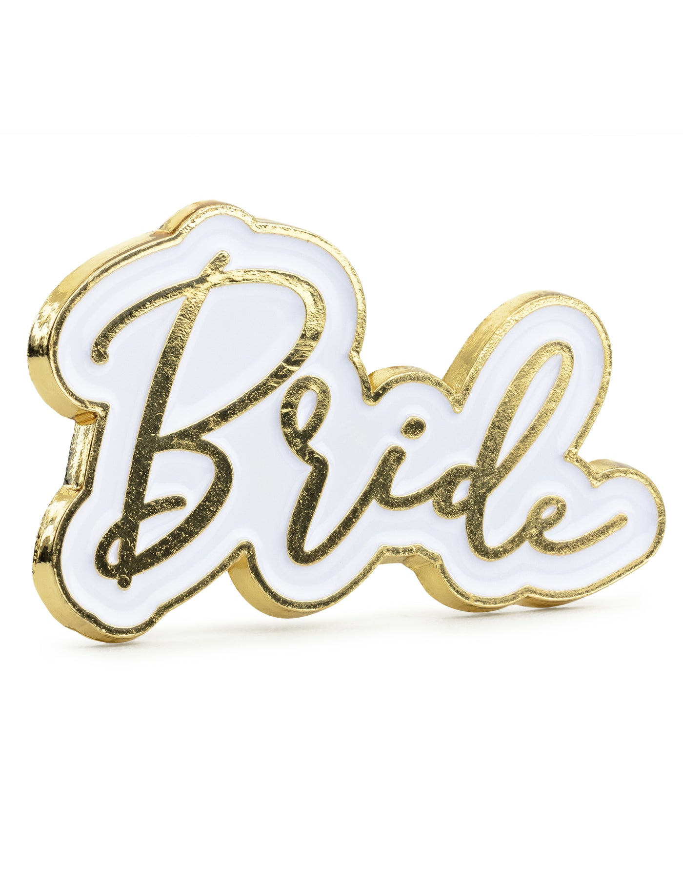 Pin's bride blanc et doré en métal pour evjf