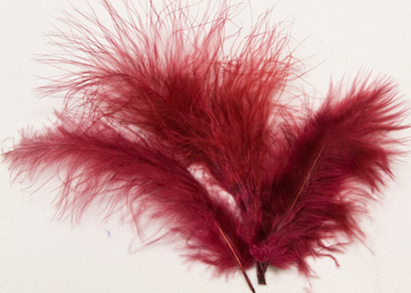 20 plumes de décoration bordeaux 5/6 cm