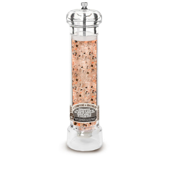 Préparation Culinaire - Sel Rose de l'Himalaya, Truffe Noire 1% et Poivre Noir - Moulin XL - 450g