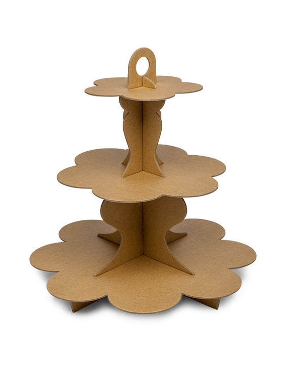 Présentoir à cupcake en carton kraft 3 étages