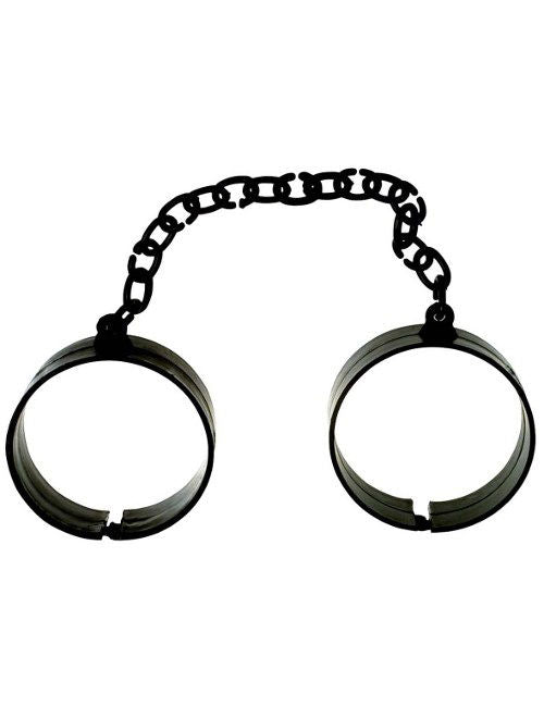 Menottes de prisonnier noir adulte