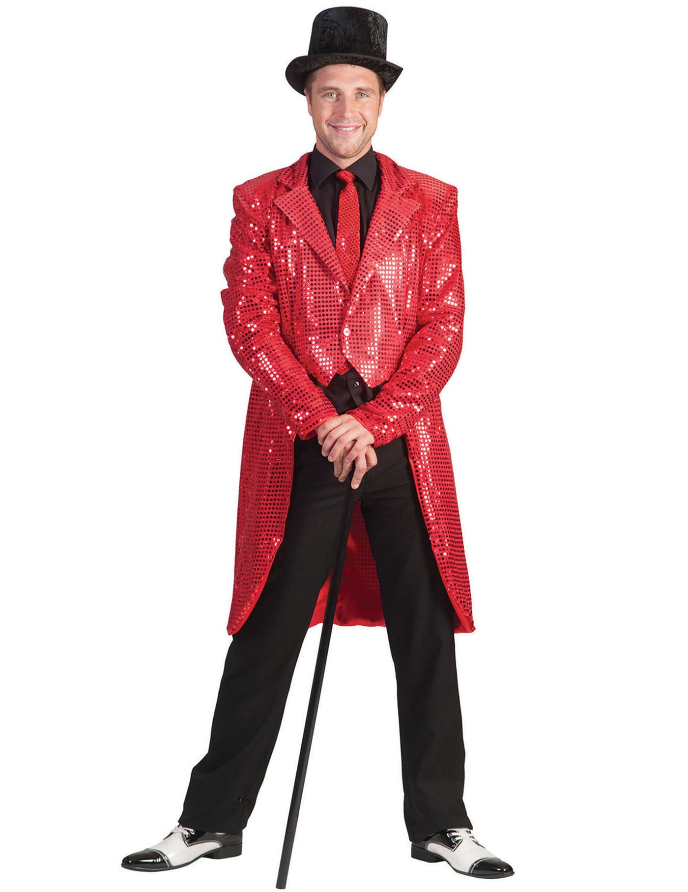 Queue de pie rouge à sequins homme