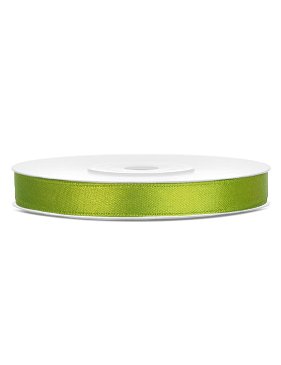 Ruban satin vert pomme 0.6 cm x 25 m pour loisirs créatifs