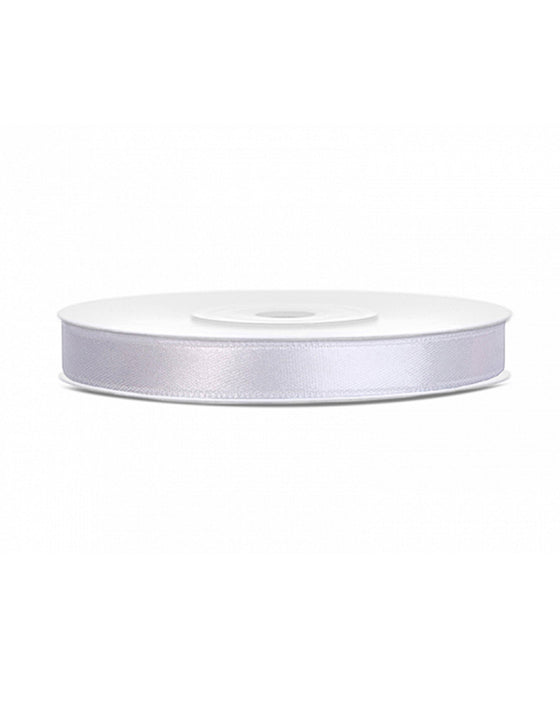 Ruban satin blanc 0.6 cm x 25 m