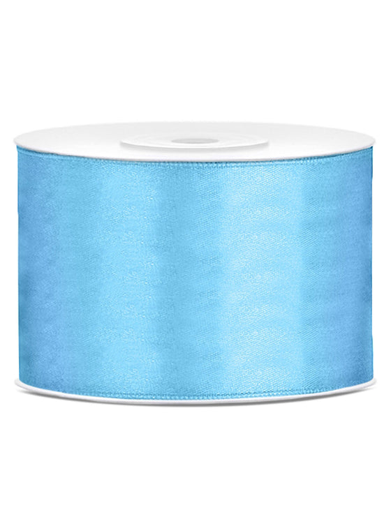 Ruban satin bleu ciel 5 cm x 25 m pour décoration