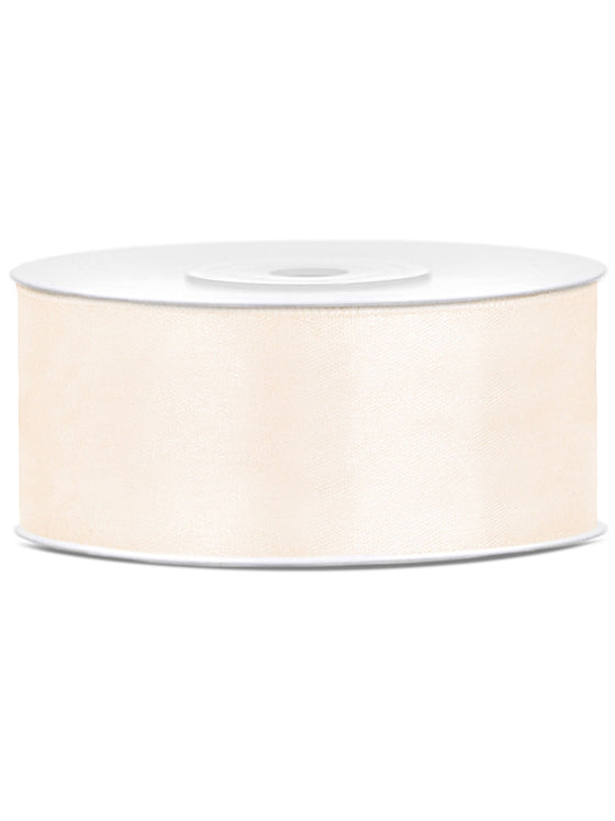 Ruban satin crème 2,5 cm x 25 m pour mariage
