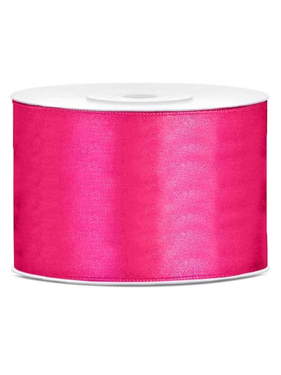 Ruban satin fuchsia 5 cm x 25 m pour décoration