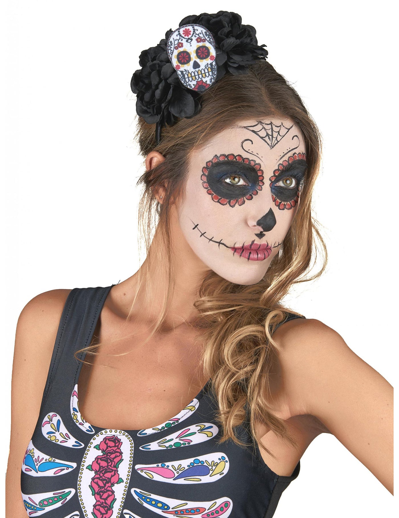 Serre-tête Crâne Multicolore Dia De Los Muertos adulte