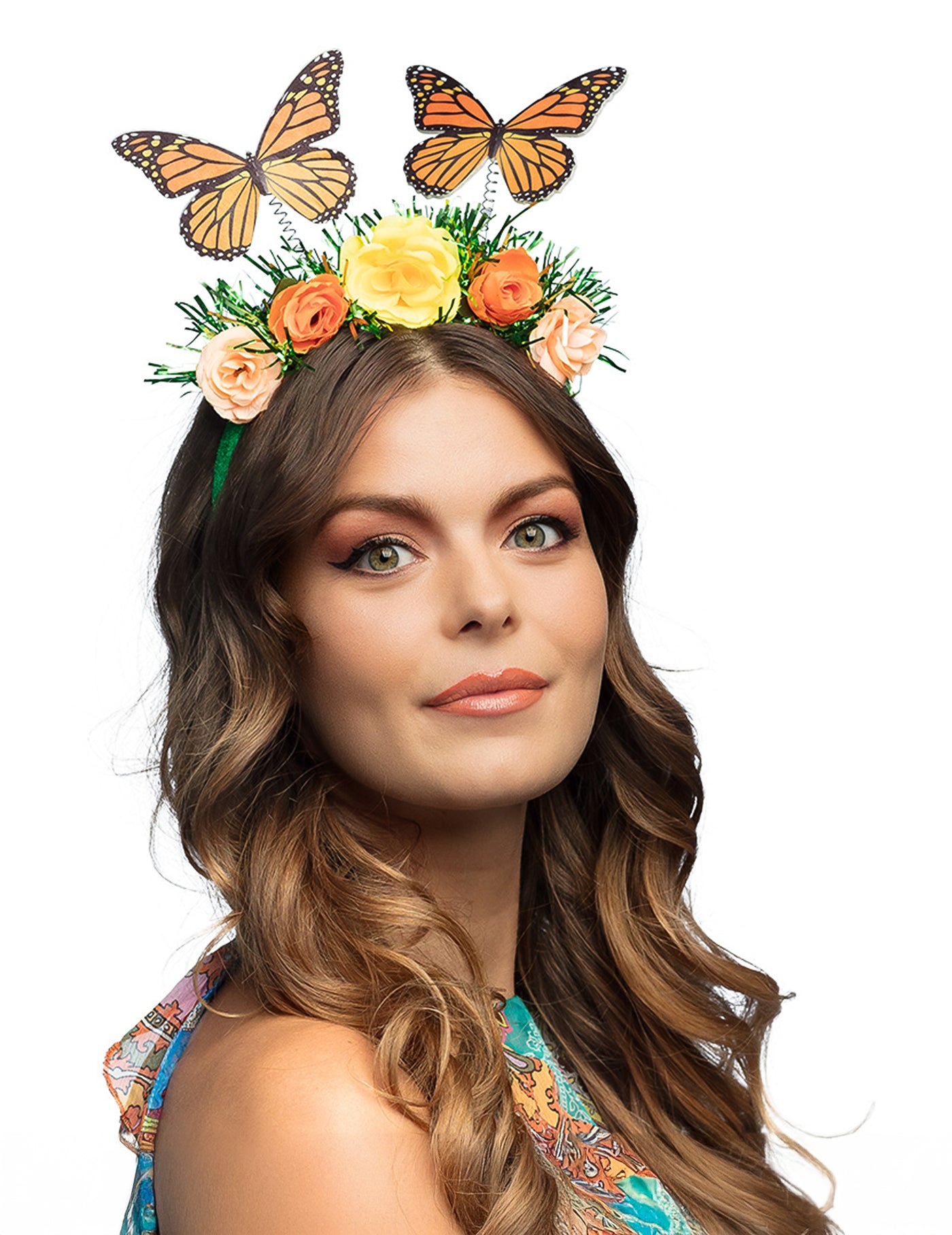 Serre-tête fleurs et papillon adulte