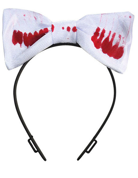 Serre-tête noeud avec taches de sang adulte Halloween