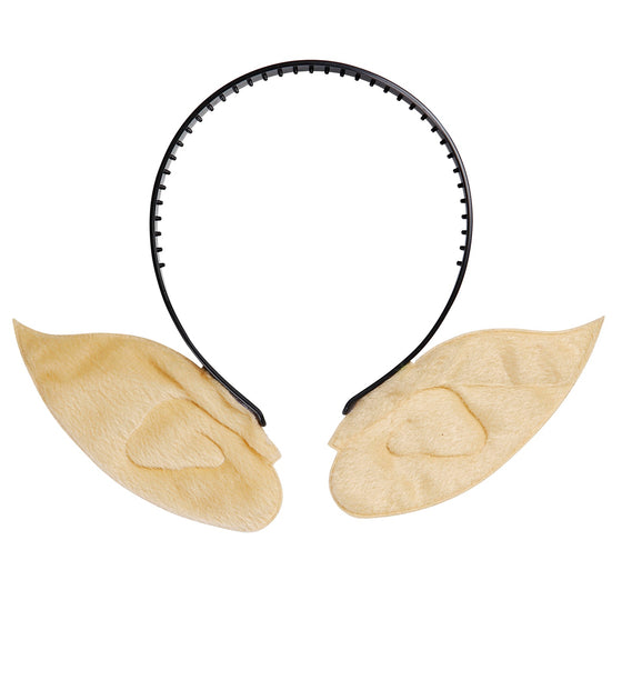 Serre-tête oreilles d'elfe beige et noir