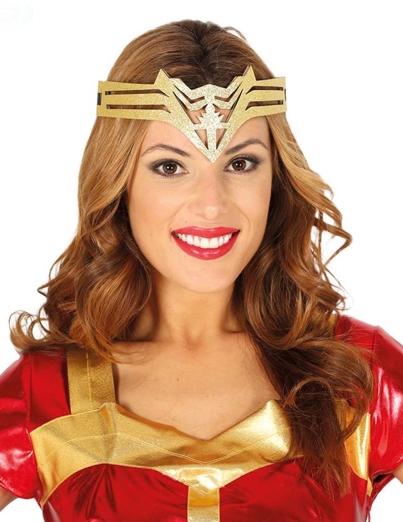 Serre-tête super héroïne doré femme