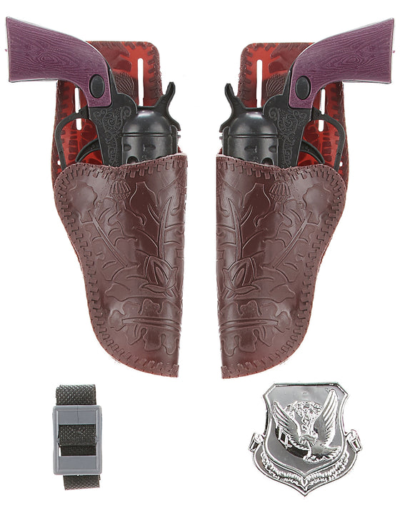 Set de 2 pistolets cow boy en plastique enfant