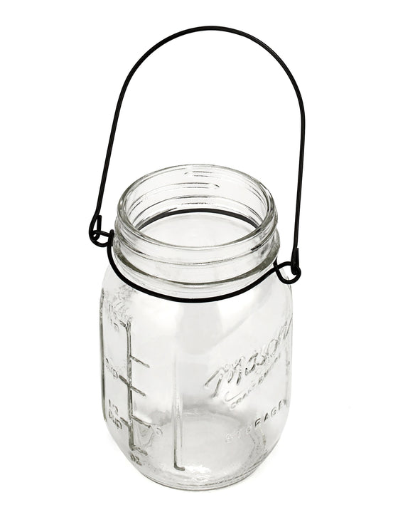 Vase en verre mason jar 13 cm avec anse