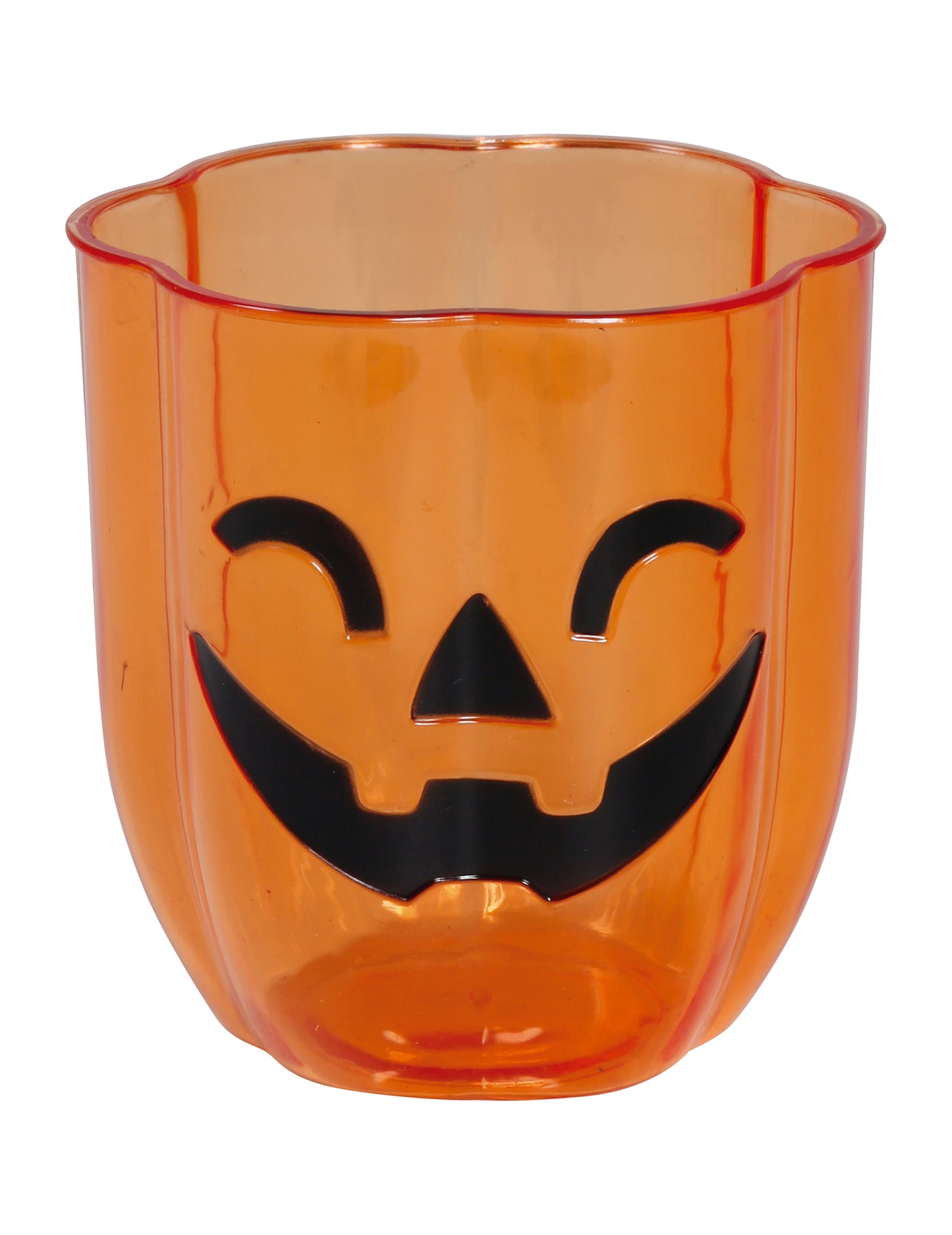 Verre en plastique citrouillante souriante 10 cm
