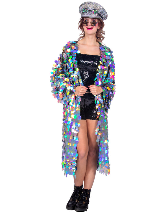 Veste longues à grosses paillettes luxe femme