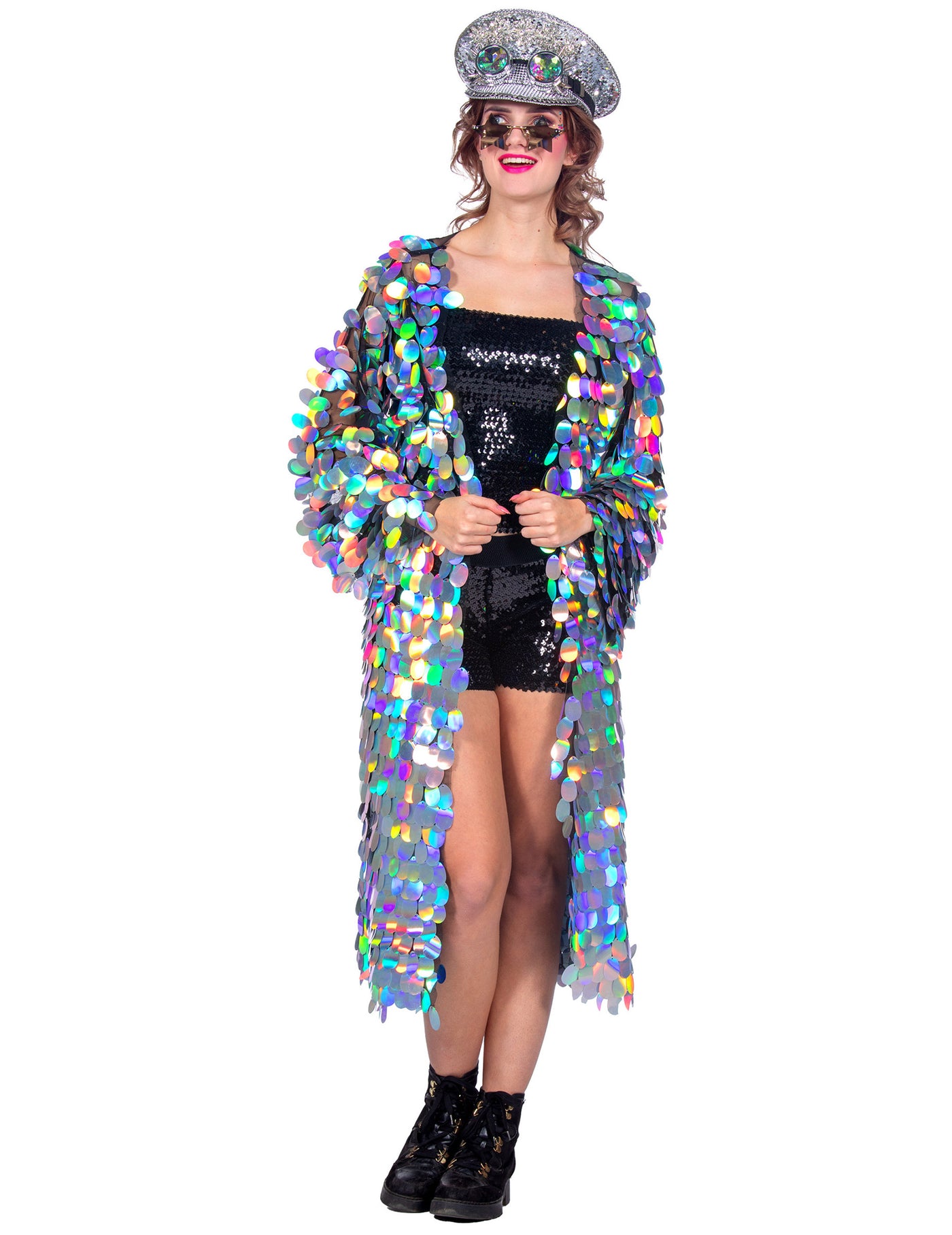 Veste longues à grosses paillettes luxe femme
