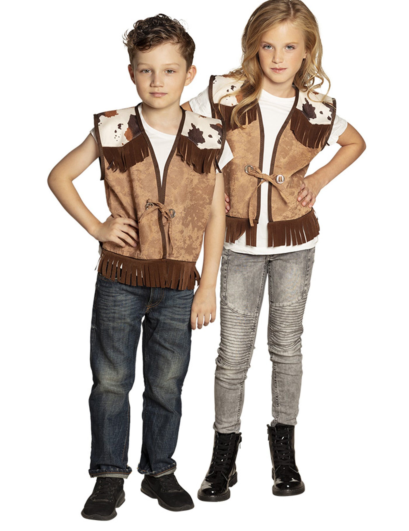 Veste western marron clair enfant