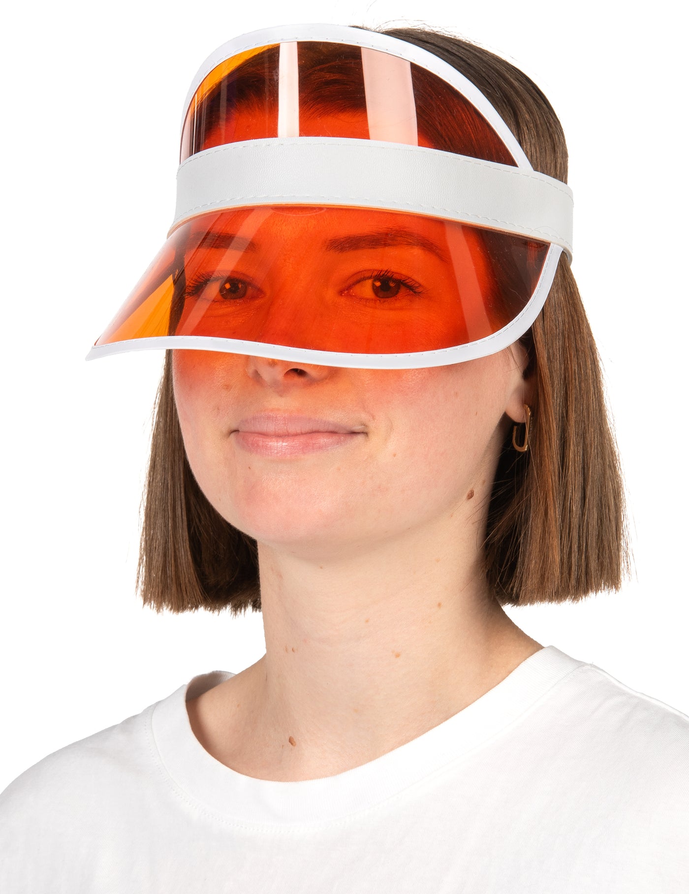 Visière joueur de poker orange adulte