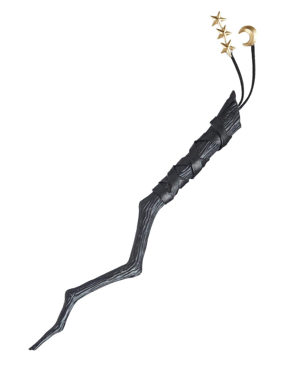 Baguette magique noire étoilée 35 cm