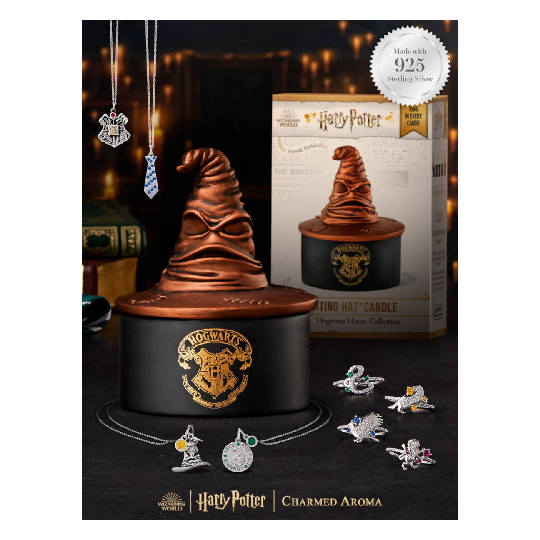 bougie parfumée Harry Potter Choixpeau magique - Argent sterling 925 Poudlard Collier Poufsouffle