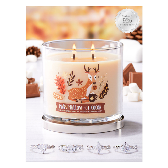 Bougie parfumée Marshmallow Hot Cocoa (Anneau) Taille 8 L (18,19 mm) 57/58