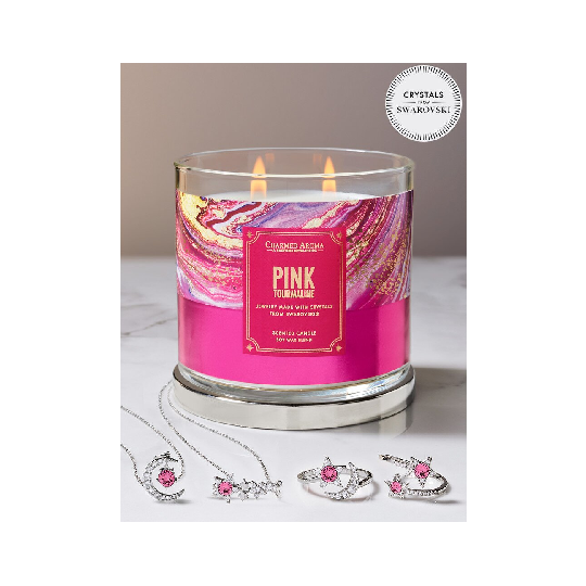 bougie parfumée opale pierre de naissance bague