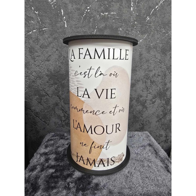 Lumineuse Led "La famille c'est là où la vie commence et où l'amour ne finit jamais"