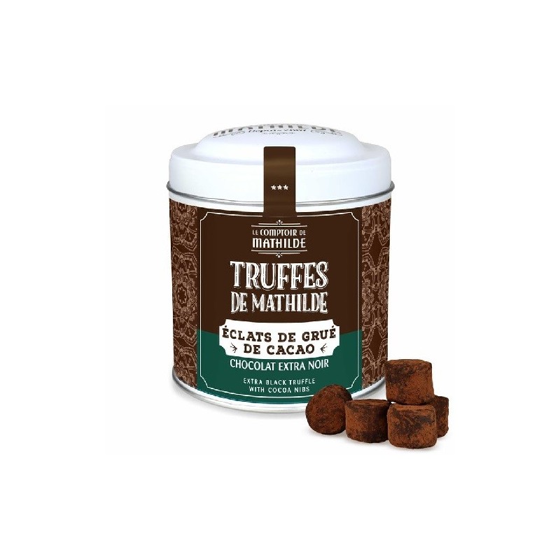 Truffe Chocolat Noir Au Grue De Cacao Caramelisé 200G Boîte Métal