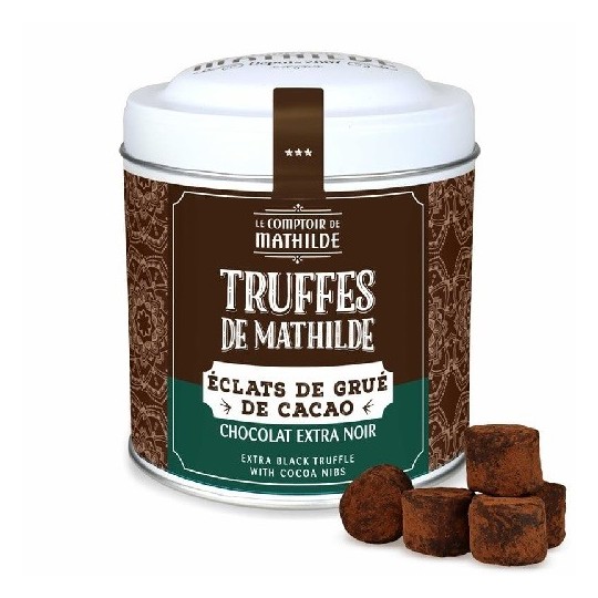 Truffe Chocolat Noir Au Grue De Cacao Caramelisé 200G Boîte Métal