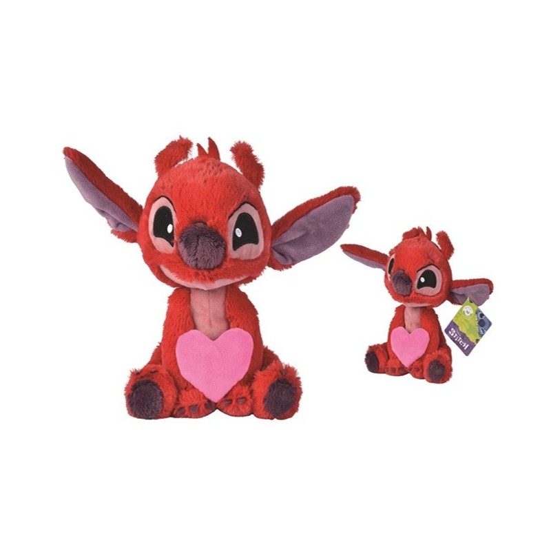 STITCH  - Peluche Leroy tenant un Coeur - 25cm