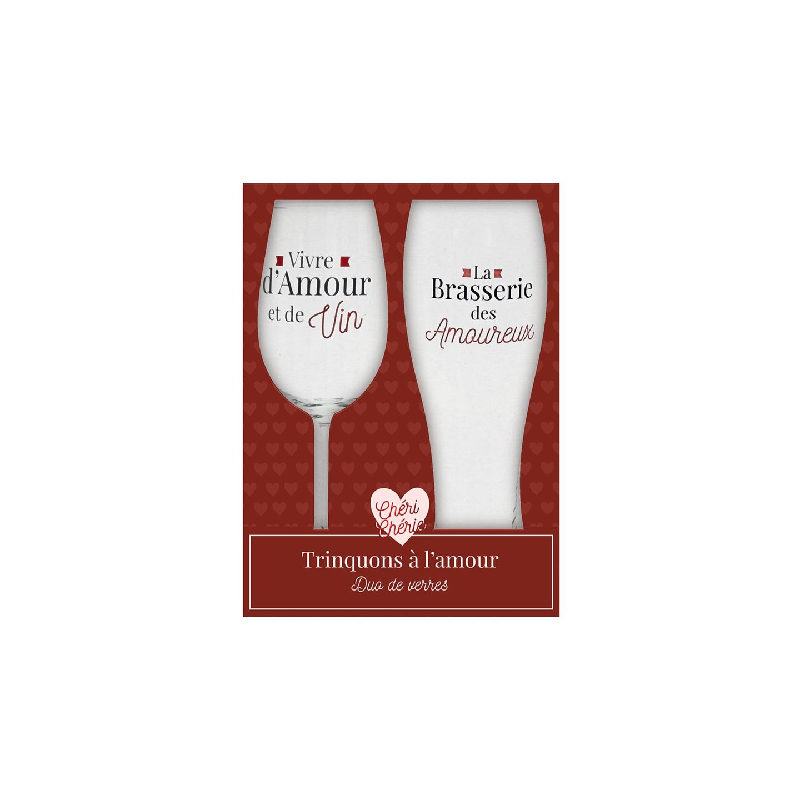 COFFRET DUO VERRE VIN / BIERE SAINT VALENTIN