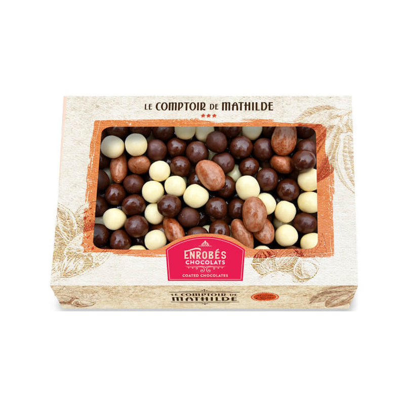 Coffret Turbinés (amandes caramel fleur de sel - perles caramel - noisettes Gianduja)