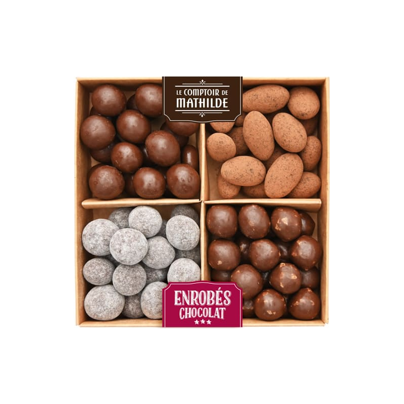 Coffret Enrobés Chocolat Assortiment De Perles Et Fruits Secs 200G