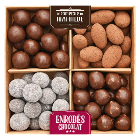 Coffret Enrobés Chocolat Assortiment De Perles Et Fruits Secs 200G
